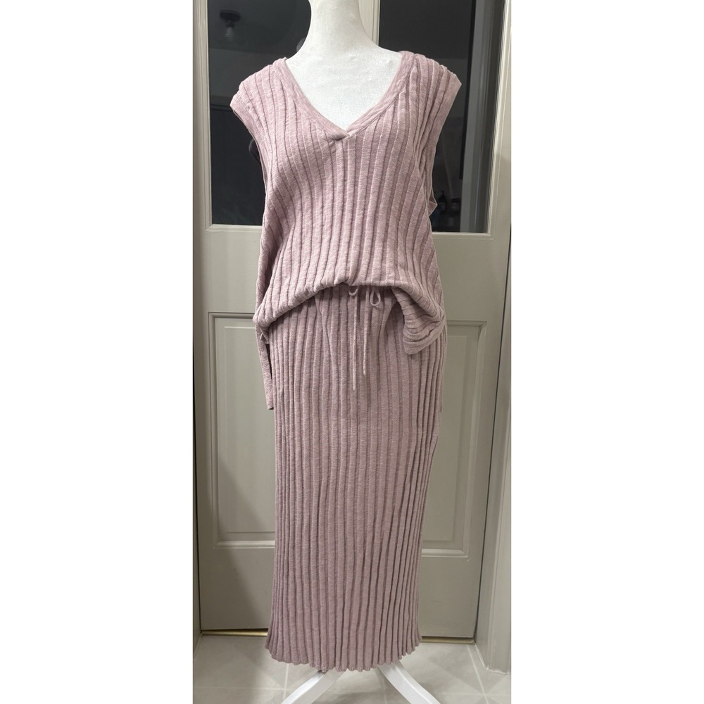 Free People Beach Veda Ribbed Knit Sweater Skirt Set Small - Picture 2 of 15